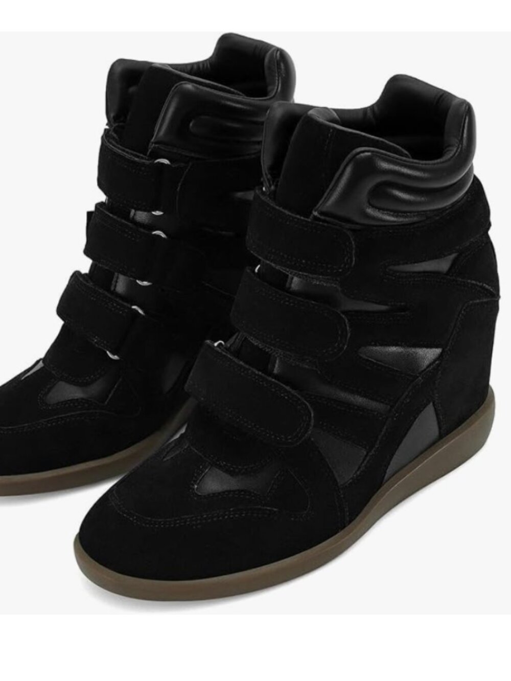 NWT Women's Black Wedge Sneakers Size 10 - Picture 2 of 6